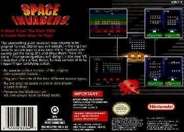 Space Invaders (USA) box cover back